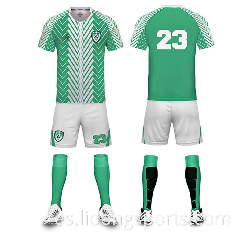 Lidong completo sobre sublimación Impresión digital Jersey de fútbol barato / Nombre del equipo personalizado Uniforme de fútbol / Camisa de fútbol